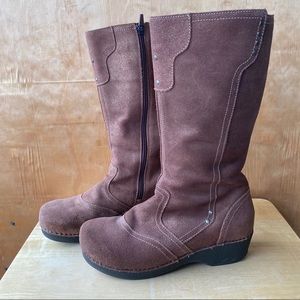 Dansko Crepe Bronze Suede Mid-Calf Boots